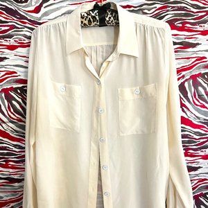 Classic Silk Blouse with Button Detail